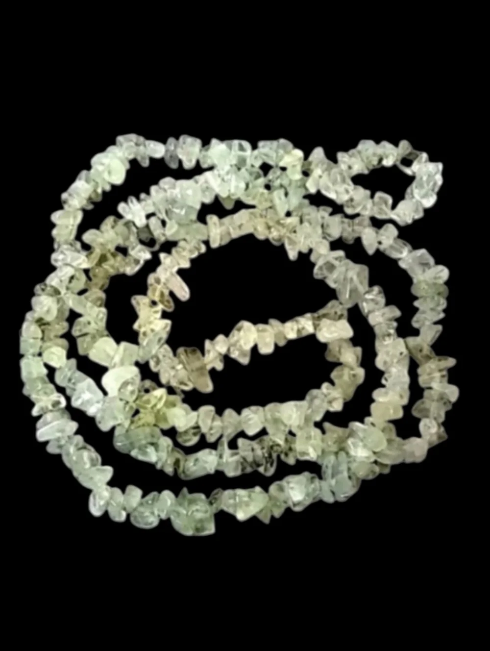 Vintage Natural Uncut Polished Stone Green Necklace | EUC